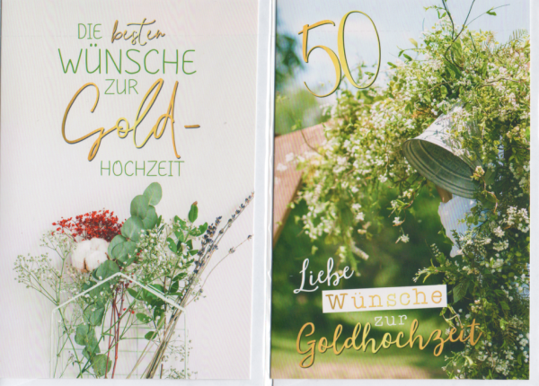 Glückwunschkarten zur Goldene Hochzeit